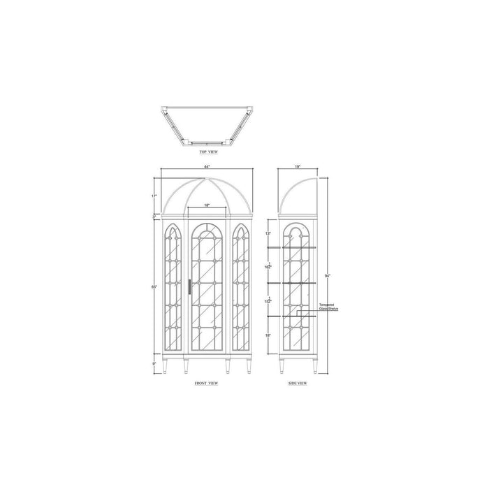 Bramble - Chambre Dome Display Cabinet w/ Glass Shelves - BR-29095 - GreatFurnitureDeal
