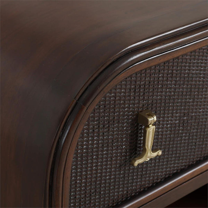 Bramble - Langford 1 Drawer Bedside Table w/ Rattan - BR-29101 - GreatFurnitureDeal