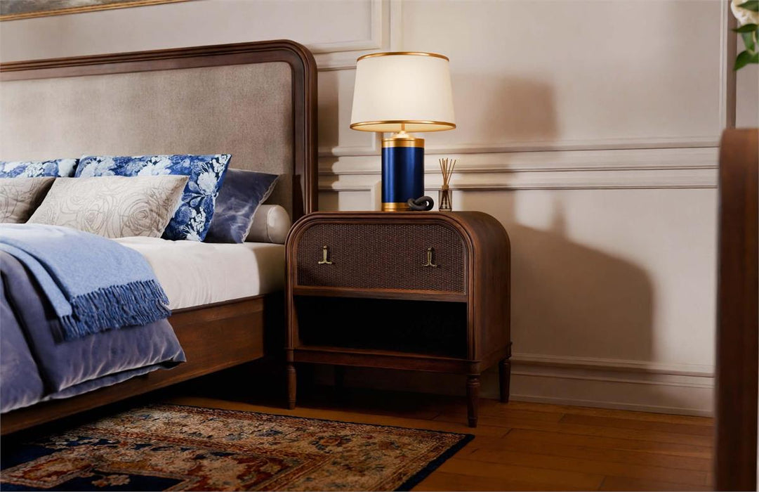 Bramble - Langford 1 Drawer Bedside Table w/ Rattan - BR-29101 - GreatFurnitureDeal
