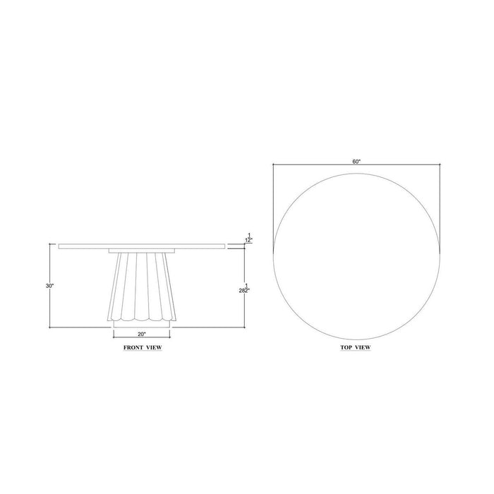 Bramble - Camille Round Dining Table 60''- BR-29105 - GreatFurnitureDeal