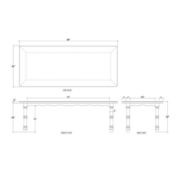 Bramble - Palmetto Dining Table 96'' - BR-29122 - GreatFurnitureDeal