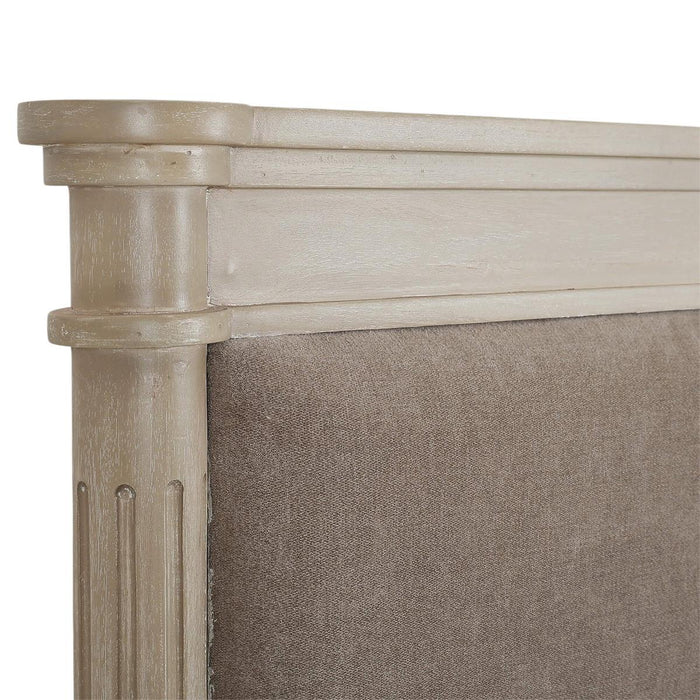 Bramble - Kelly Queen Bed in Sandbar w/ Taupe Velour Performance Fabric - 29146SNBSF277----