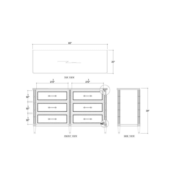 Bramble - Martinique 6 Drawer Dresser - BR-29153 - GreatFurnitureDeal
