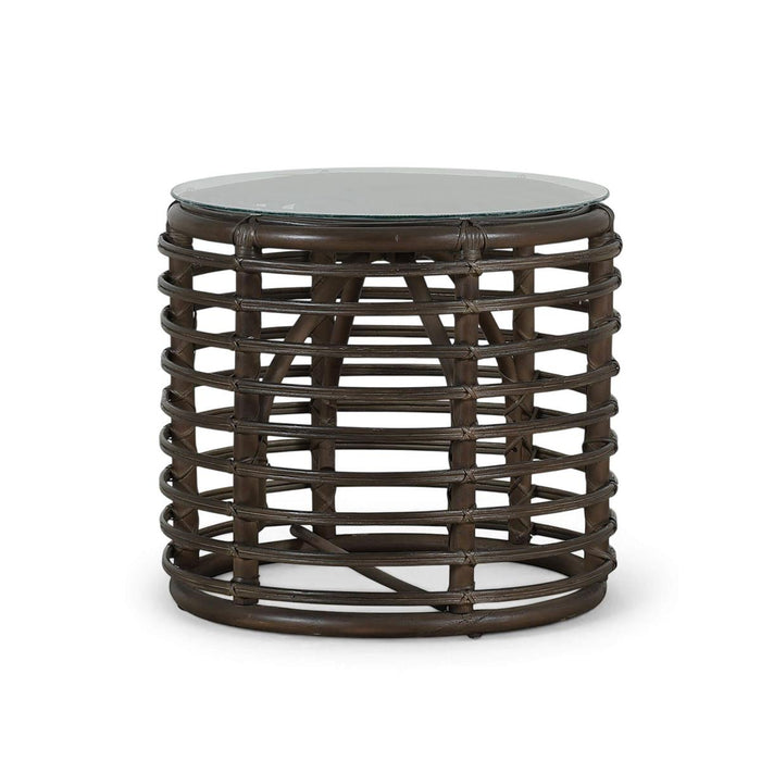 Bramble - Portico Rattan Side Table w/ Glass Top - BR-29156 - GreatFurnitureDeal
