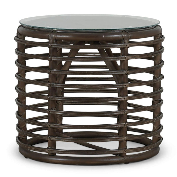 Bramble - Portico Rattan Side Table w/ Glass Top - BR-29156 - GreatFurnitureDeal