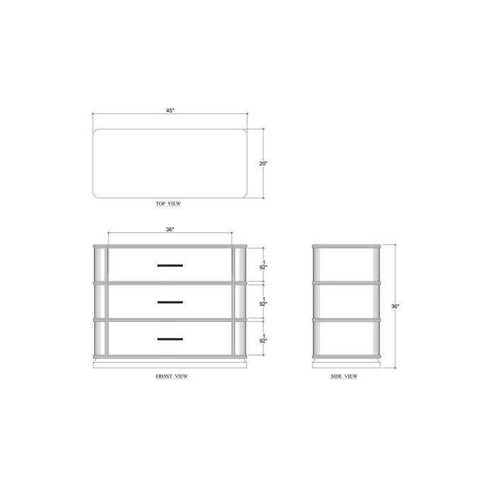 Bramble - Carmel 3 Drawer Dresser - BR-29162 - GreatFurnitureDeal