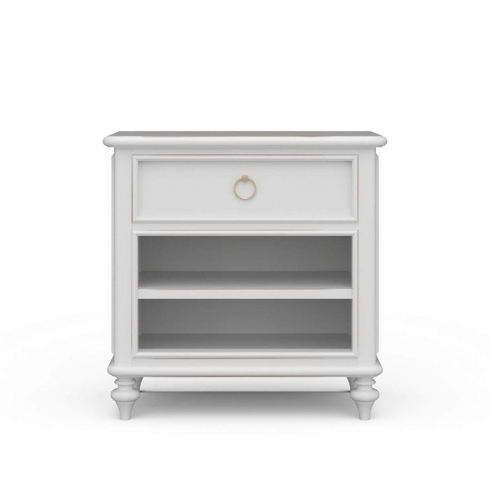 Bramble - Savannah Bedside Table w/ Open Shelf in Architectural White - 29174HRW----LDT - GreatFurnitureDeal