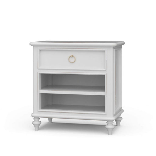 Bramble - Savannah Bedside Table w/ Open Shelf in Architectural White - 29174HRW----LDT - GreatFurnitureDeal