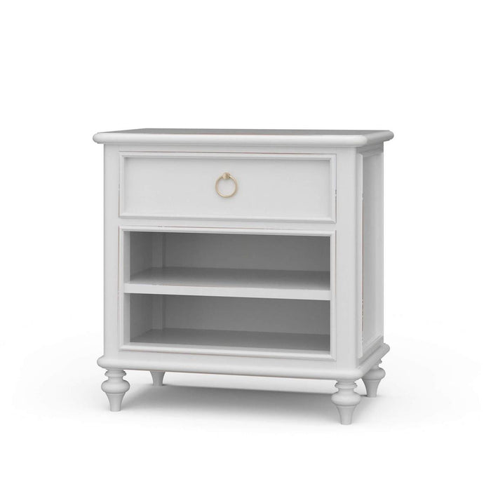 Bramble - Savannah Bedside Table w/ Open Shelf in Architectural White - 29174HRW----LDT - GreatFurnitureDeal