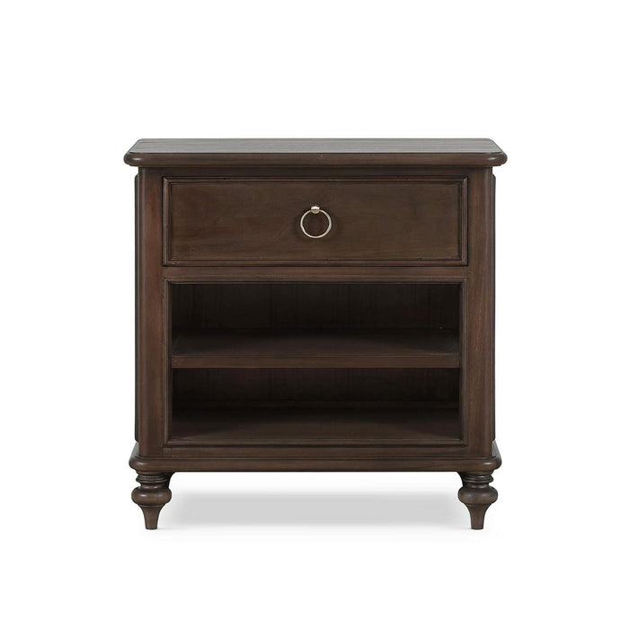 Bramble - Savannah Bedside Table w/ Open Shelf in Walnut - 29174WLT----- - GreatFurnitureDeal