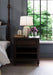 Bramble - Savannah Bedside Table w/ Open Shelf in Walnut - 29174WLT----- - GreatFurnitureDeal