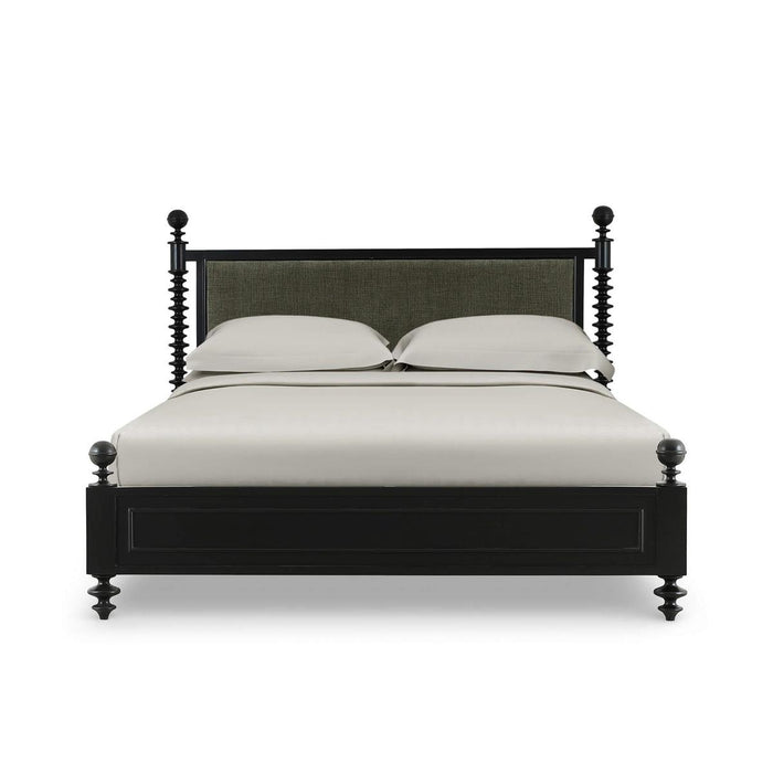 Bramble - Milano Upholstered King Bed in Batavia Black w/ Thames Moss Green Performance Fabric - 29176BBASF244----