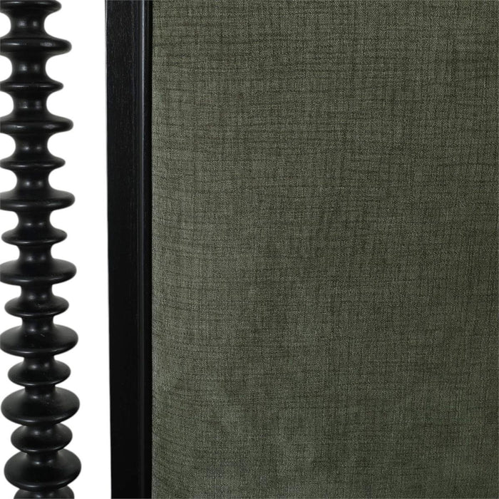 Bramble - Milano Upholstered King Bed in Batavia Black w/ Thames Moss Green Performance Fabric - 29176BBASF244----