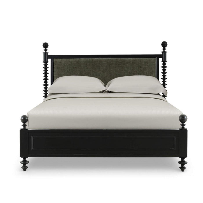Bramble - Milano Upholstered Queen Bed in Batavia Black w/ Thames Moss Green Performance Fabric - 29177BBASF244----