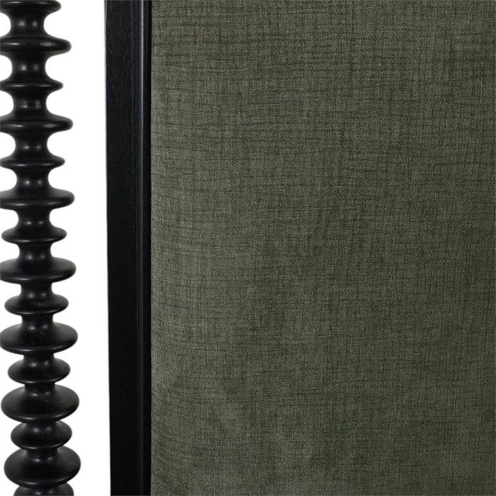 Bramble - Milano Upholstered Queen Bed in Batavia Black w/ Thames Moss Green Performance Fabric - 29177BBASF244----