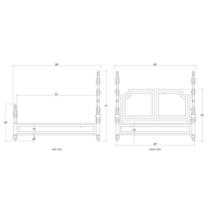 Bramble - Savannah King Bed (* adjustable posters) - BR-29178