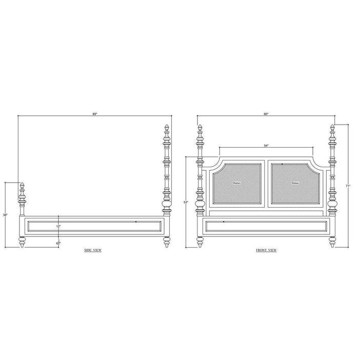 Bramble - Savannah Rattan King Bed (* comes w/ 2 poster options) - BR-29180