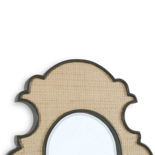 Bramble - Lotus Mirror in Midnight Olive w/ Inset Rattan Natural - 29182MDO-RNAT--- - GreatFurnitureDeal