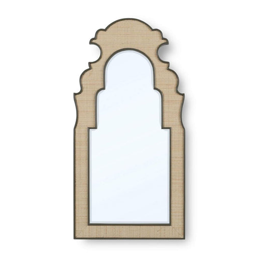 Bramble - Lotus Mirror in Midnight Olive w/ Inset Rattan Natural - 29182MDO-RNAT--- - GreatFurnitureDeal