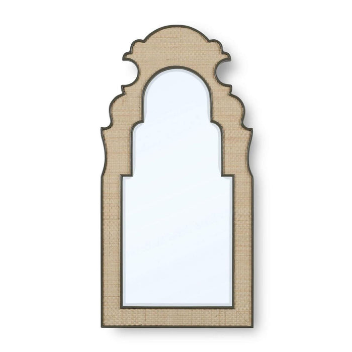 Bramble - Lotus Mirror in Midnight Olive w/ Inset Rattan Natural - 29182MDO-RNAT---