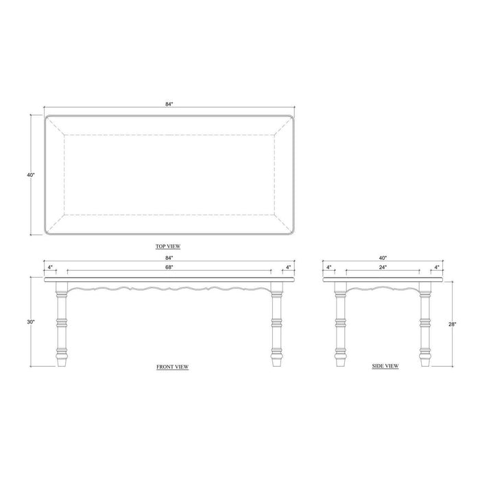 Bramble - Palmetto Dining Table 84''- BR-29183 - GreatFurnitureDeal