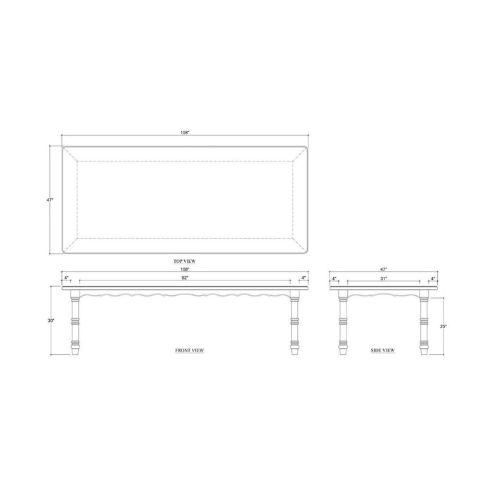 Bramble - Palmetto Dining Table 108''- BR-29184 - GreatFurnitureDeal
