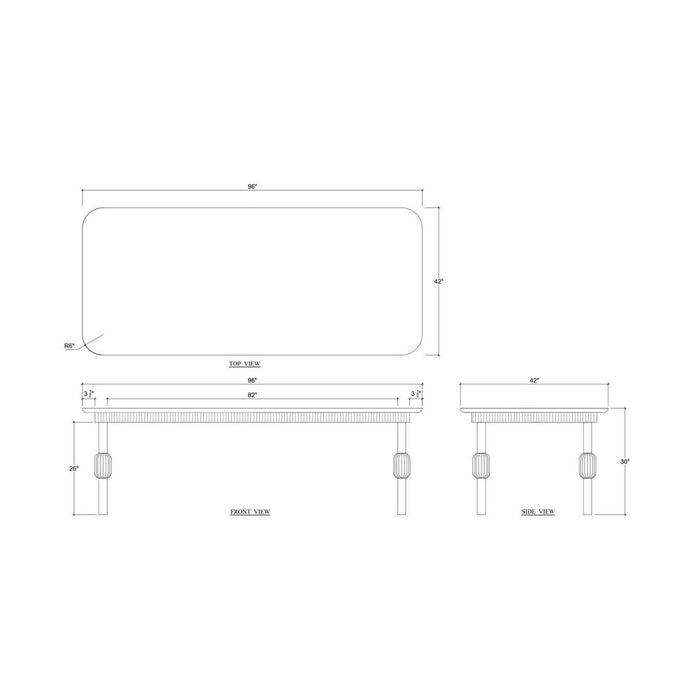 Bramble - Windsor Dining Table 96''- BR-29185 - GreatFurnitureDeal