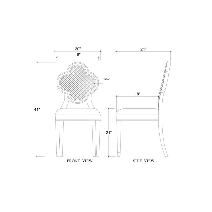 Bramble - Camille Dining Chair w/ Rattan Back - BR-29188 - GreatFurnitureDeal