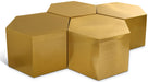 Meridian Furniture - Hexagon Gold Iron 4pc. Coffee Table - 292-CT-4PC - GreatFurnitureDeal