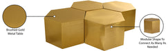 Meridian Furniture - Hexagon Gold Iron 4pc. Coffee Table - 292-CT-4PC - GreatFurnitureDeal
