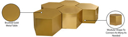 Meridian Furniture - Hexagon Gold Iron 5pc. Coffee Table - 292-CT-5PC - GreatFurnitureDeal