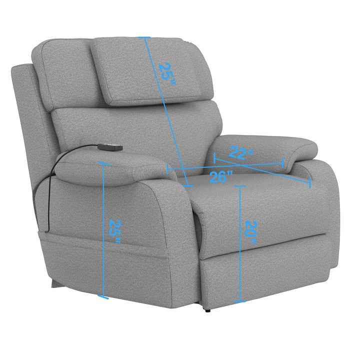 Catnapper - Dreamtime XL Power Headrest Power Lay Flat Recliner w/CR3 Heat/Massage/Zero Gravity in Haze - 629207-HAZE - GreatFurnitureDeal