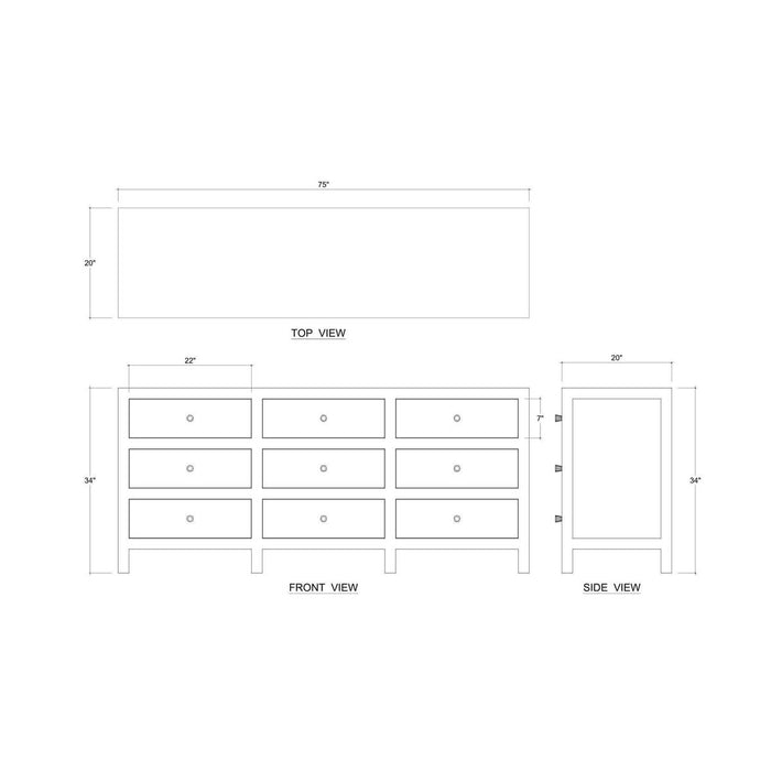 Bramble - Kagu 9 Drawer Dresser w/ Rattan - BR-29210 - GreatFurnitureDeal