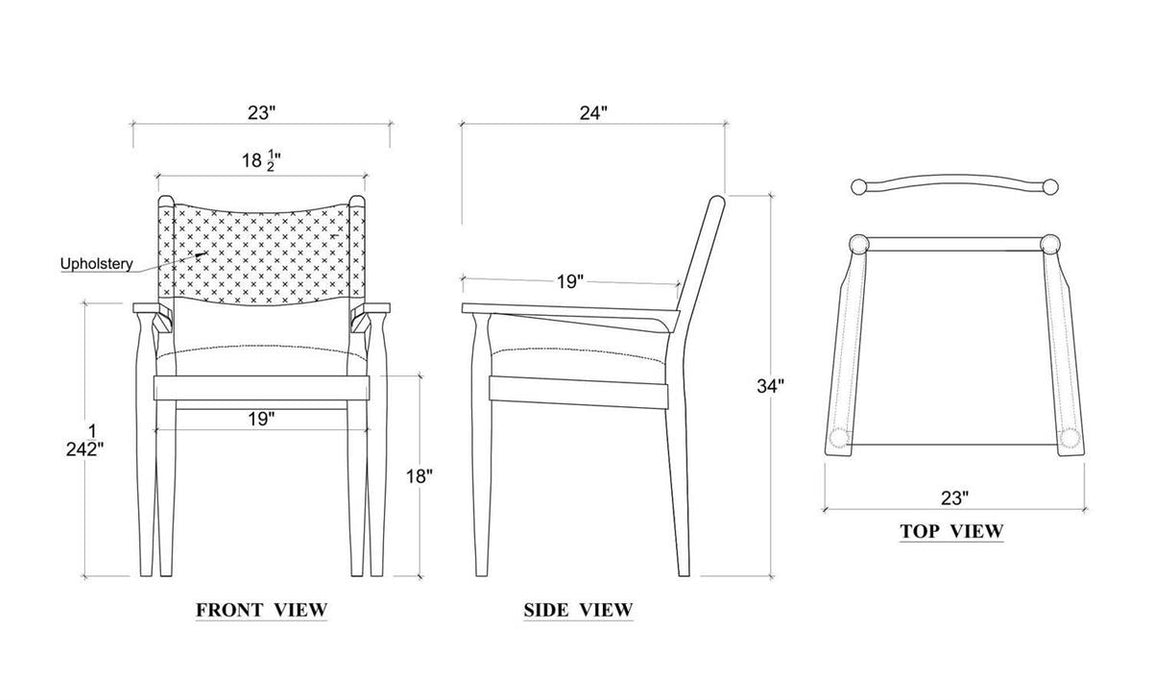 Bramble - Langford Upholstered Dining Chair w/ Arms - BR-29227 Set of 2