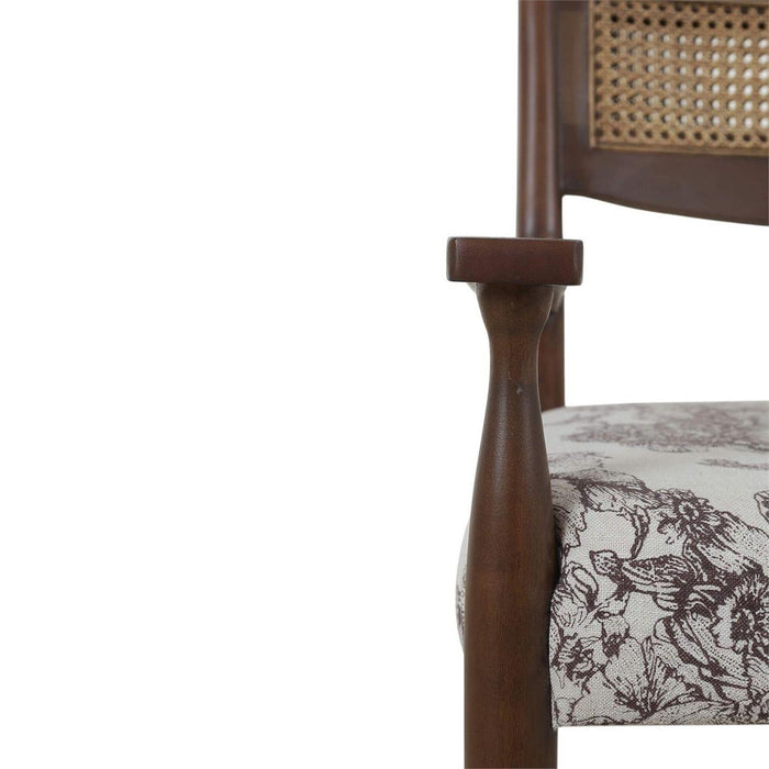 Bramble - Langford Dining Chair w/ Arms & Rattan Back - BR-29240 Set of 2 - GreatFurnitureDeal