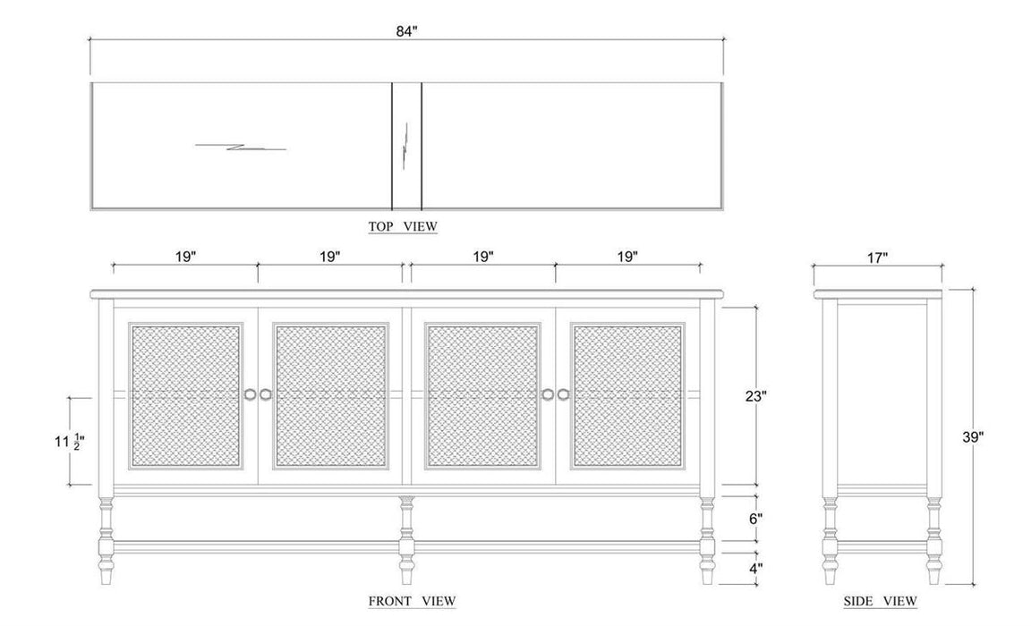 Bramble - Palmetto 4 Door Sideboard - BR-29255 - GreatFurnitureDeal