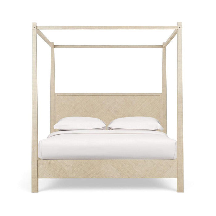Bramble - Luna Canopy King Bed Wrapped in Raw Raffia - 29266RFRW----- - GreatFurnitureDeal