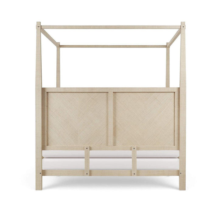 Bramble - Luna Canopy King Bed Wrapped in Raw Raffia - 29266RFRW----- - GreatFurnitureDeal