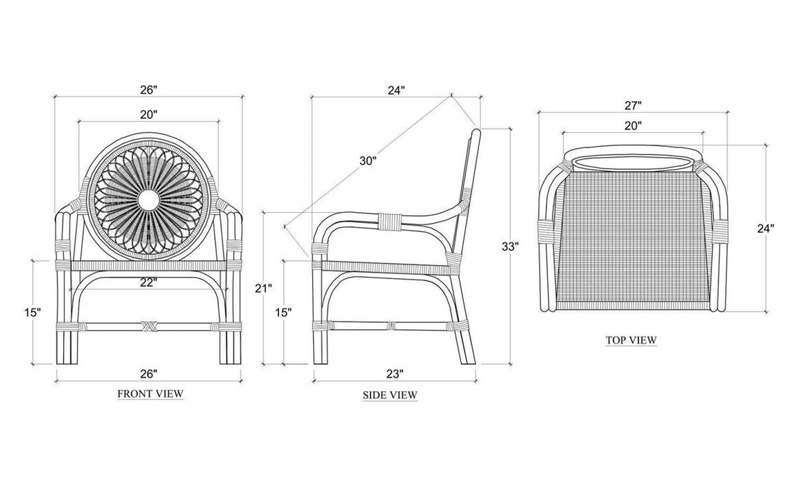 Bramble - Oceana Low Rattan Lounge Armchair - BR-29269 - GreatFurnitureDeal