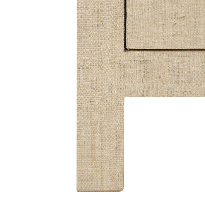 Bramble - Kagu Large Bedside Table w/ 2 Drawers w/ Raffia - BR-29274 - GreatFurnitureDeal