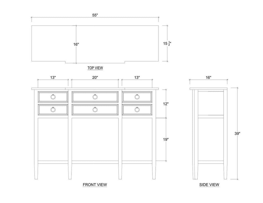 Bramble - Eton 6 Drawer Console Table - BR-29277 - GreatFurnitureDeal