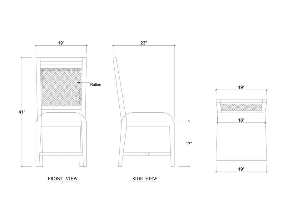 Bramble - Lorenza Dining Chair w/ Rattan Back - BR-29289 Set of 2 - GreatFurnitureDeal