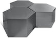 Meridian Furniture - Hexagon Chrome Iron 3pc. Coffee Table - 293-CT-3PC - GreatFurnitureDeal