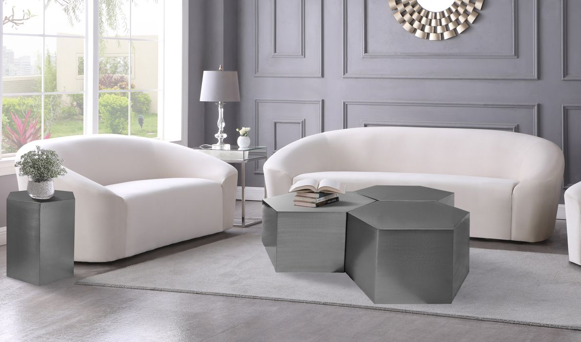 Meridian Furniture - Hexagon Chrome Iron 3pc. Coffee Table - 293-CT-3PC - GreatFurnitureDeal