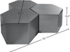 Meridian Furniture - Hexagon Chrome Iron 3pc. Coffee Table - 293-CT-3PC - GreatFurnitureDeal