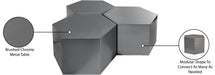 Meridian Furniture - Hexagon Chrome Iron 3pc. Coffee Table - 293-CT-3PC - GreatFurnitureDeal