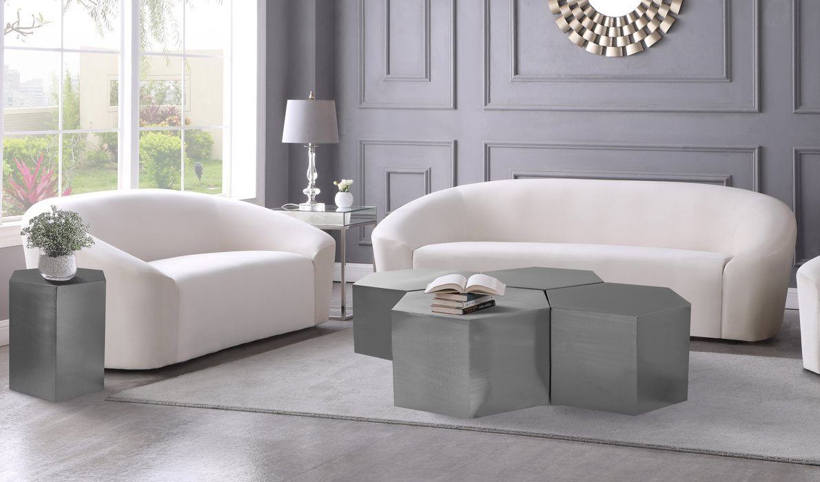 Meridian Furniture - Hexagon Chrome Iron 4pc. Coffee Table - 293-CT-4PC - GreatFurnitureDeal
