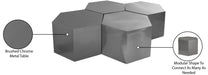 Meridian Furniture - Hexagon Chrome Iron 4pc. Coffee Table - 293-CT-4PC - GreatFurnitureDeal