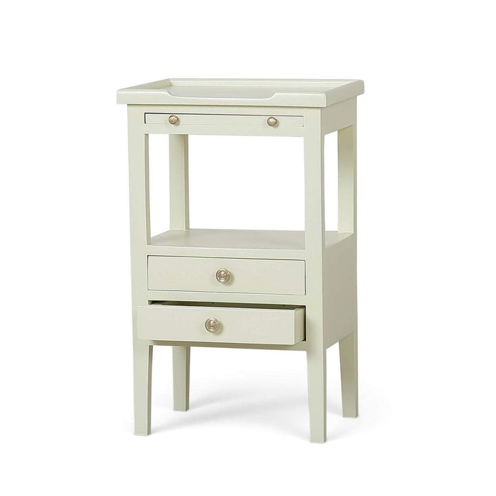 Bramble - Eton 2 Drawer Side Table w/ Pull Out Shelf w/ Knob A - BR-29317