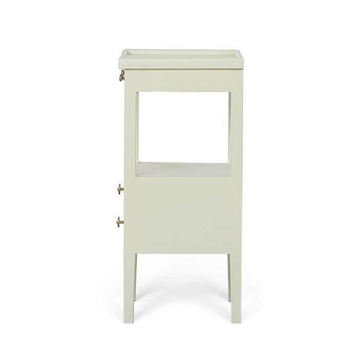 Bramble - Eton 2 Drawer Side Table w/ Pull Out Shelf w/ Knob A - BR-29317